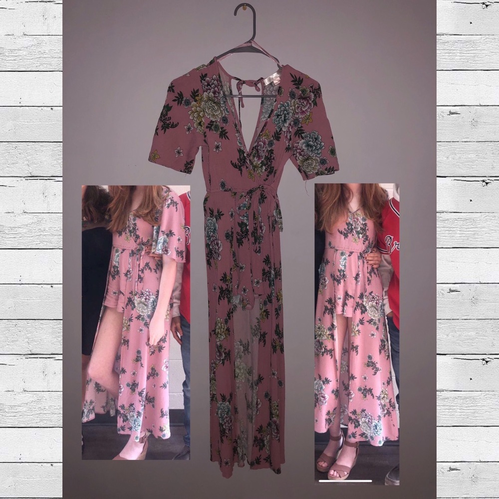 Pink Floral Romper